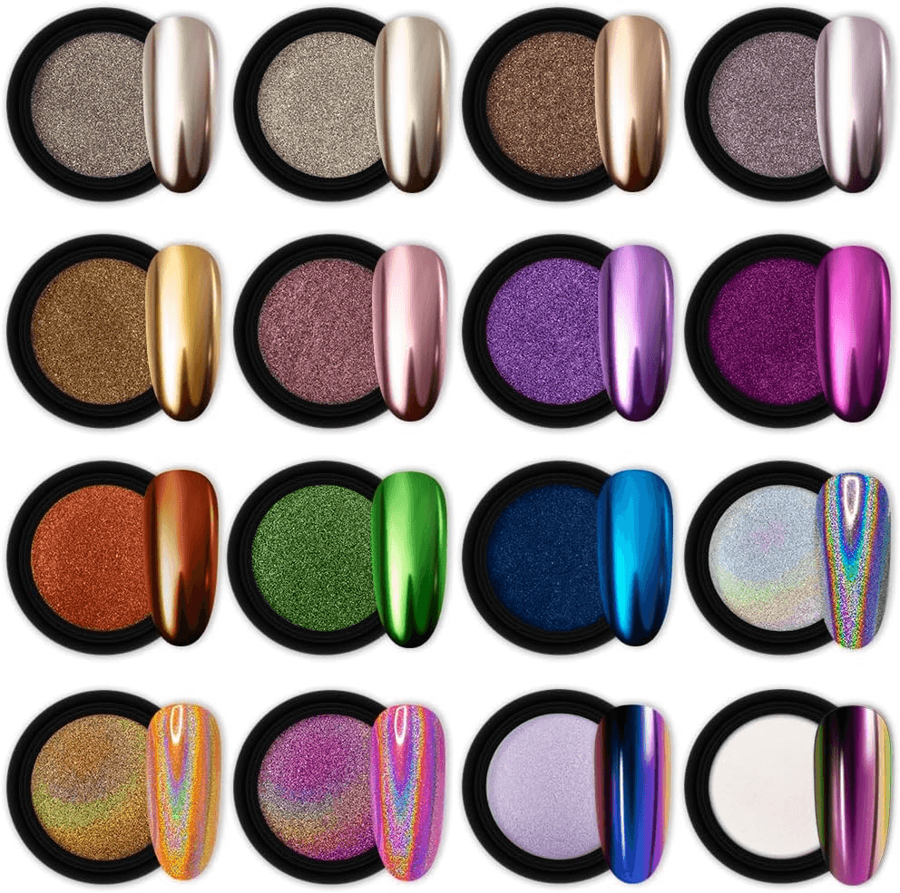 Artdone 16 Jars Chrome Nail Powder