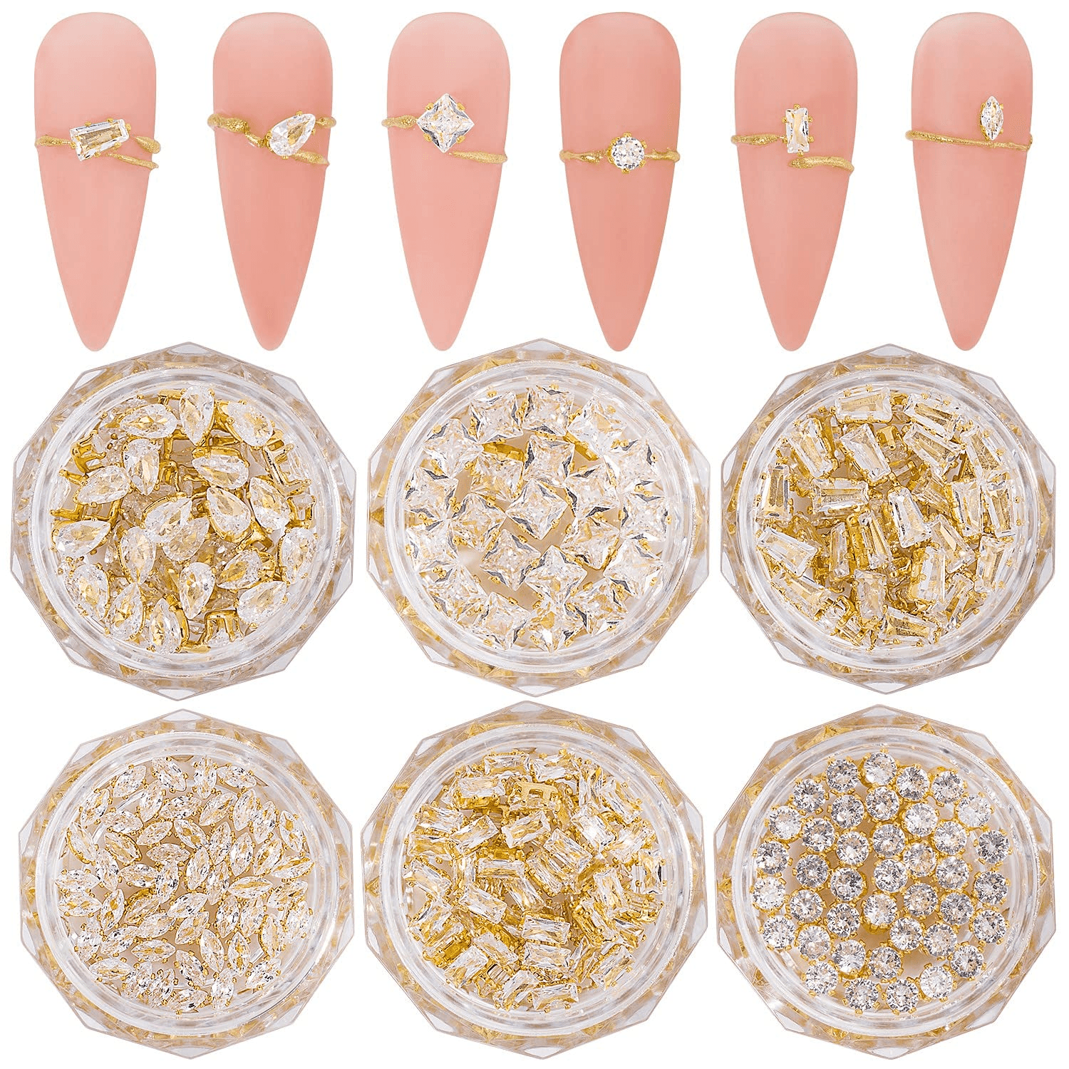 HNUIX 3D Nail Charms and Gems